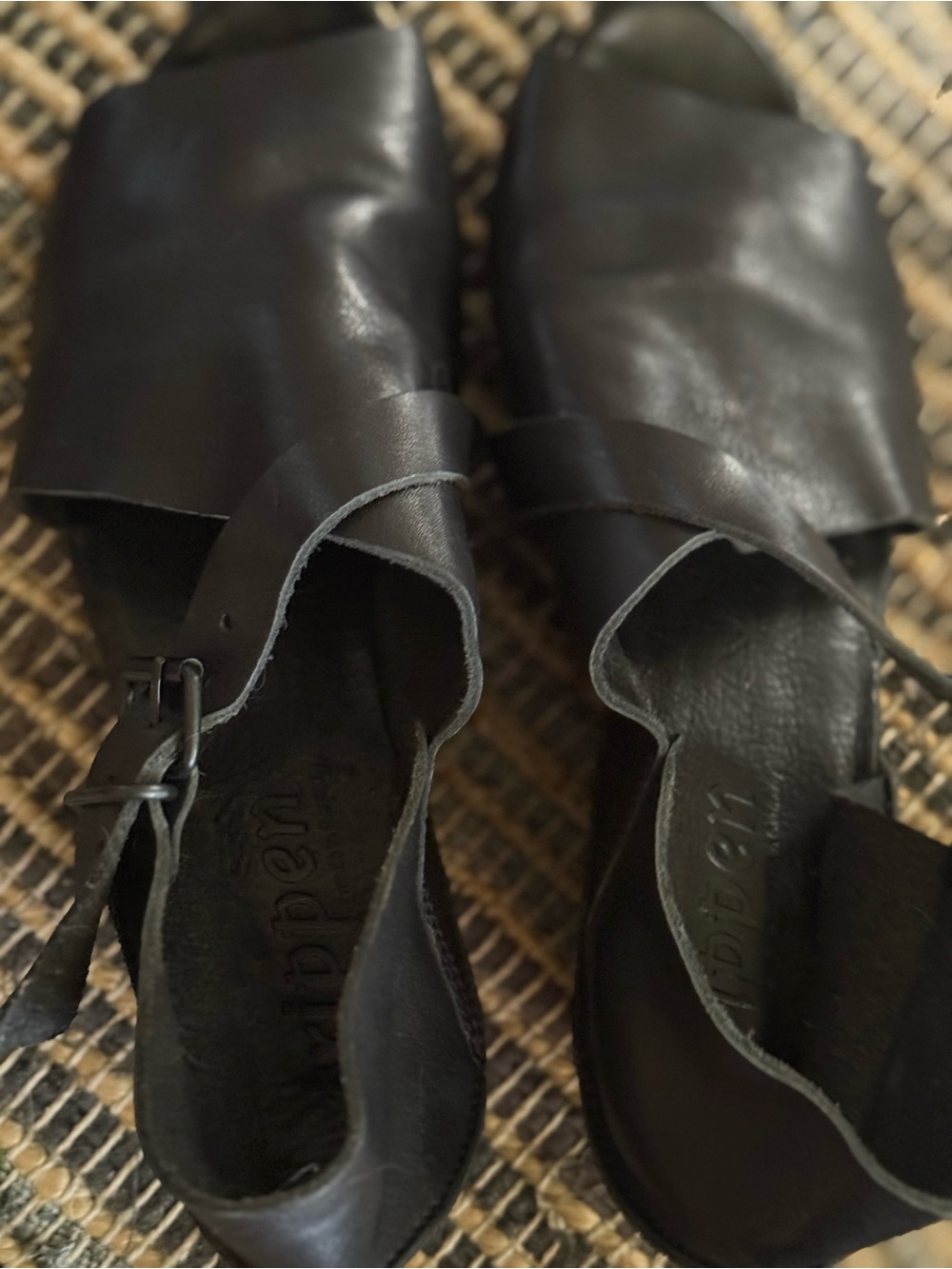 Trippen Marlene Black Leather Sandals Unworn New EU 41 US 10 10.5